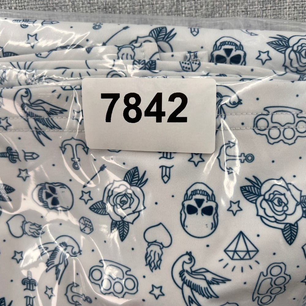 Tattoo Golf Flash Series Polo Shirt Skull Print Men XL White Golfcore Stretch - Picture 12 of 12